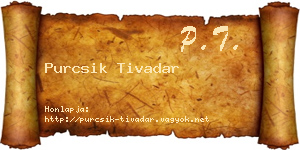 Purcsik Tivadar névjegykártya